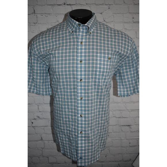 Onward Reserve Spring Dress Shirt Men Size Large Blue Plaid Short Sleeve - Picture 6 of 7